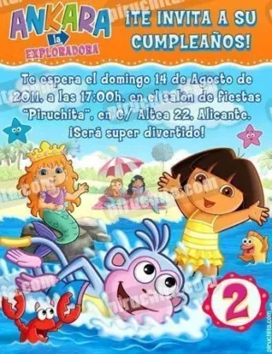Invitación cumpleaños Dora la Exploradora #08-0