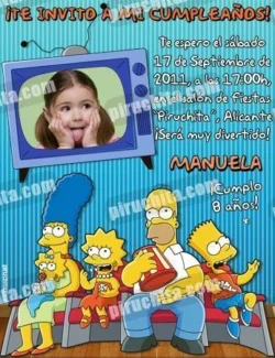 Invitación cumpleaños Los Simpsons #02-0