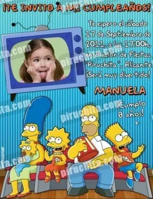 Invitación cumpleaños Los Simpsons #02-0