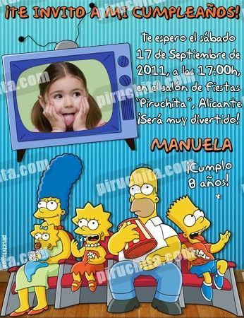 Invitación cumpleaños Los Simpsons #02-0