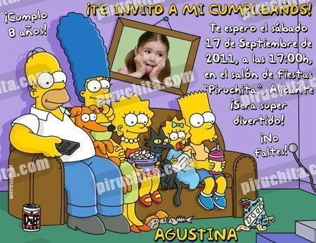 Invitación cumpleaños Los Simpsons #06-0