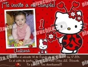 Invitación cumpleaños Hello Kitty #16-0