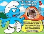 Invitación cumpleaños Los Pitufos #06-0