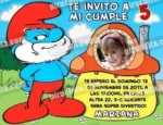 Invitación cumpleaños Los Pitufos #07-0