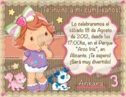 Invitación cumpleaños Tarta de fresa Baby #06-0