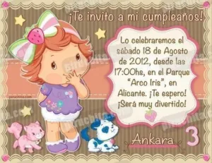 Invitación cumpleaños Tarta de fresa Baby #06-0