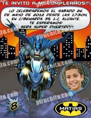 Invitación cumpleaños Batman #02-0