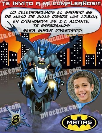 Invitación cumpleaños Batman #02-0