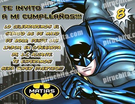 Invitación cumpleaños Batman de batman Invitación cumpleaños Batman
