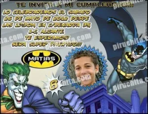 Invitación cumpleaños Batman #05-0