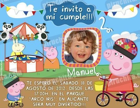 Invitación cumpleaños Peppa Pig #09-0