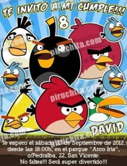 Invitación cumpleaños Angry Birds #03-0