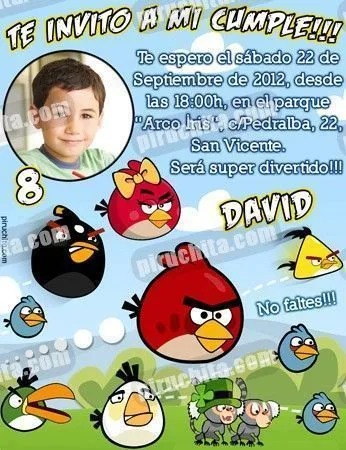Invitación cumpleaños Angry Birds #04-0