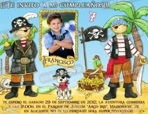 Invitación cumpleaños Piratas #02-0