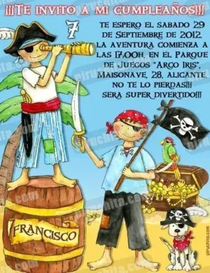 Invitación cumpleaños Piratas #03-0