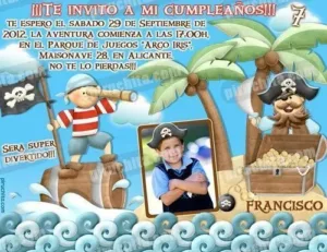 Invitación cumpleaños Piratas #04-0