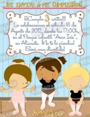 Invitación cumpleaños Ballet #04-0