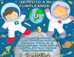 Invitación cumpleaños Espacio y astronautas #07-0