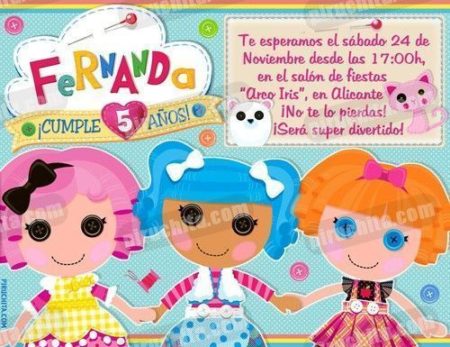 Invitación cumpleaños Lalaloopsy #04-0