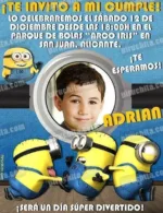 Invitación cumpleaños Minions #03-0