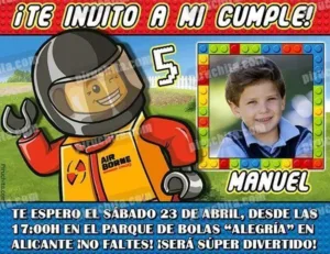 Invitación cumpleaños Lego #03-0