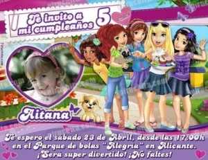 Invitación cumpleaños Lego Friends #01-0