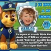 Invitación cumpleaños La Patrulla Canina-Chase con Foto | Digital Imprimible
