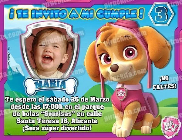 Patrulla Canina Cumpleaños Niña 3 años | Póster