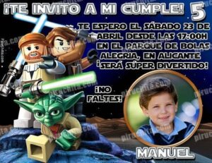 Invitación cumpleaños Lego Star Wars #02-0