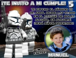 Invitación cumpleaños Lego Star Wars #03-0