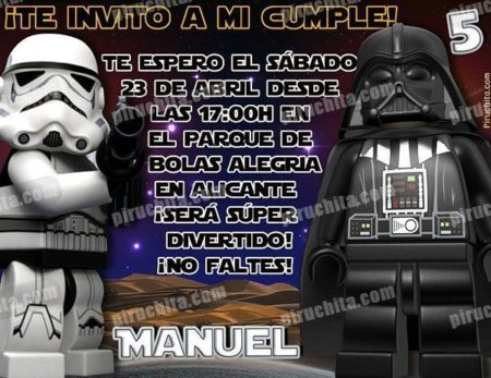 Invitación cumpleaños Lego Star Wars #06-0