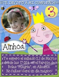 Invitación cumpleaños El pequeño reino de Ben y Holly #03-0
