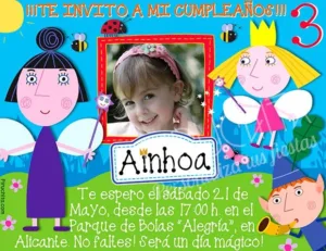 Invitación cumpleaños El pequeño reino de Ben y Holly #04 | Digital Imprimible