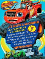 Invitación cumpleaños Blaze y los Monsters Machines #03 | Digital Imprimible