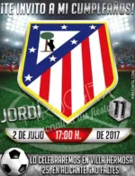 Invitación cumpleaños Fútbol - Atlético de Madrid | Digital Imprimible