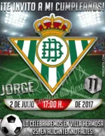 Invitación cumpleaños Fútbol - Betis | Digital Imprimible