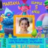 Invitación cumpleaños Trolls #01 con Foto | Digital Imprimible