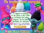 Invitación cumpleaños Trolls #03 | Digital Imprimible