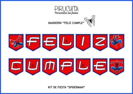 Decoración fiesta de cumpleaños Spiderman para imprimir