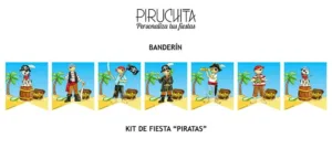 Decoración fiesta de cumpleaños Piratas para imprimir