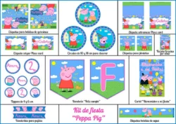 Decoración fiesta de cumpleaños Peppa Pig para imprimir