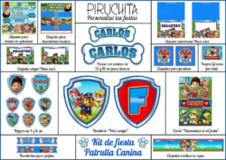 Decoración fiesta de cumpleaños La Patrulla Canina para imprimir