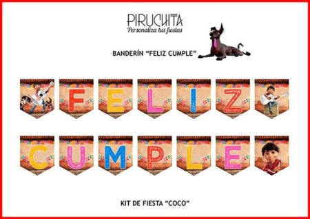 Decoración fiesta de cumpleaños Coco para imprimir