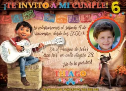 Invitación cumpleaños Coco #02 con Foto | Digital Imprimible