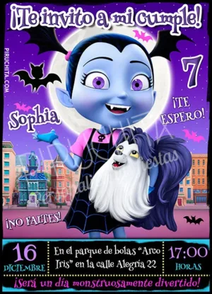 Invitación cumpleaños Vampirina #03 | Digital Imprimible