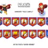 Decoración fiesta de cumpleaños Súper Héroes Squad para imprimir
