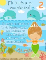 Invitación cumpleaños Sirenas #07 | Digital Imprimible