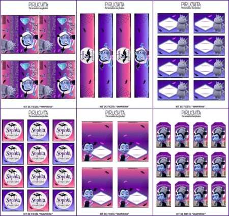 Decoración fiesta de cumpleaños Vampirina para imprimir