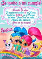 Invitación cumpleaños Shimmer & Shine #01 | Digital Imprimible