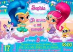 Invitación cumpleaños Shimmer & Shine #02 | Digital Imprimible